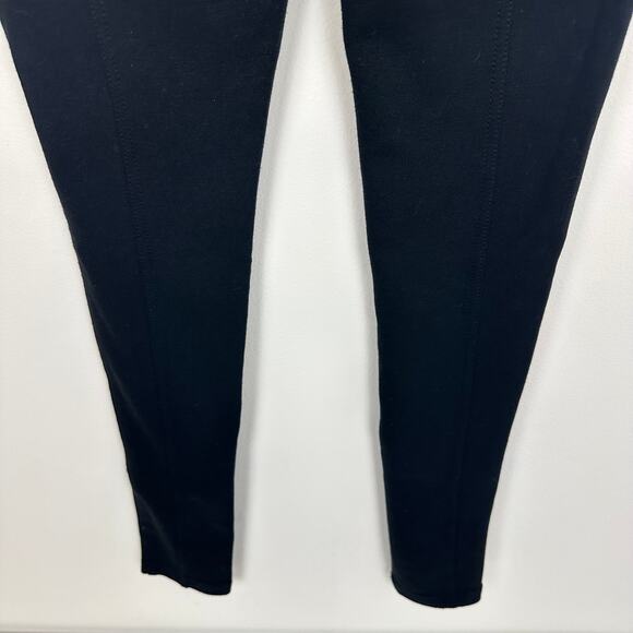 Free People Womens Moto Skinny Slim Fit Classic Low Rise Solid Black Jeggings 24 - Picture 7 of 8